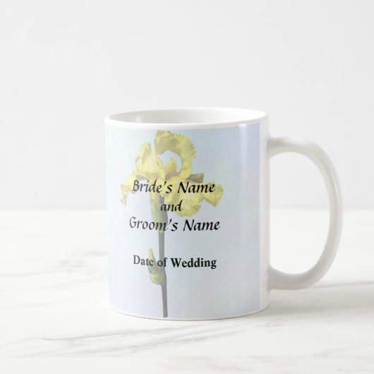 Mug Fournitures de mariage Iris jaune et bourgeon (Droite)