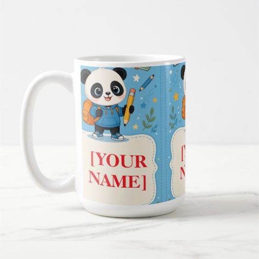 Mug Fournitures de rentrée scolaire Panda Mignon (Gauche)