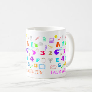 Mug Fournitures, lettres et numéros de l'école pour en