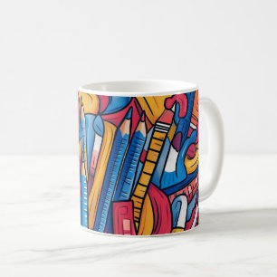 Mug Fournitures scolaires avec une palette de couleurs