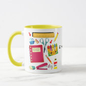 Mug Fournitures scolaires de l'enseignant Jaune (Gauche)
