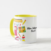 Mug Fournitures scolaires de l'enseignant Jaune (Devant gauche)