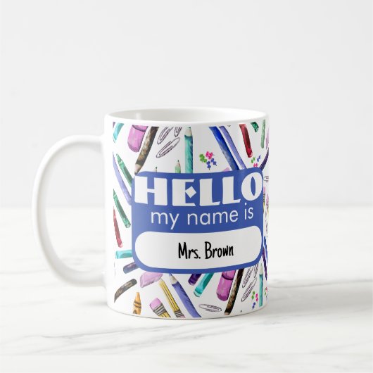 Mug Fournitures scolaires motif (Gauche)