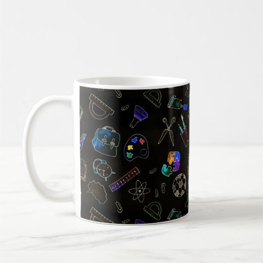 Mug Fournitures scolaires motifs, école (Gauche)