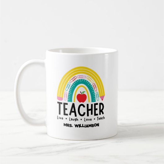 Mug Fournitures scolaires Rainbow Teacher (Gauche)