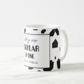 Mug Fourrure de vache noire et blanche tachetée (Devant droit)