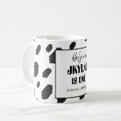 Mug Fourrure de vache noire et blanche tachetée (Devant gauche)
