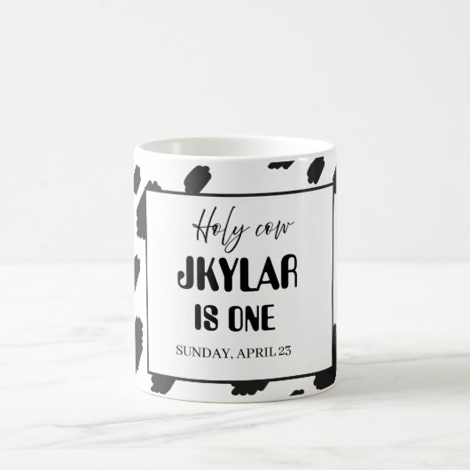 Mug Fourrure de vache noire et blanche tachetée (Centre)