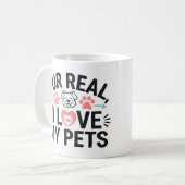 Mug fourrure réelle j'aime mes animaux de compagnie (Devant gauche)