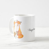 Mug Fox Couple, mignon foxy rouge renard couple nom pe (Devant gauche)