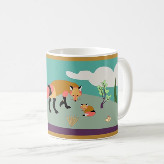 Mug Fox et bébé dans le désert (Devant droit)