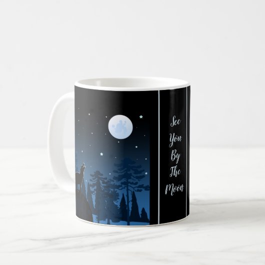 Mug Fox Et Pleine lune À Minuit (Devant gauche)