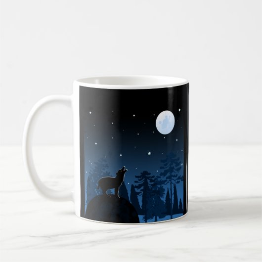 Mug Fox Et Pleine lune À Minuit (Gauche)