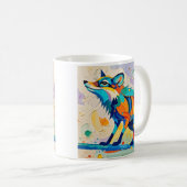 Mug Fox Expressive abstrait animal art design (Devant droit)