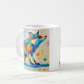 Mug Fox Expressive abstrait animal art design (Devant gauche)