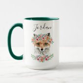Mug Fox floral | ajoutent votre nom (Gauche)
