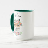 Mug Fox floral | ajoutent votre nom (Devant gauche)