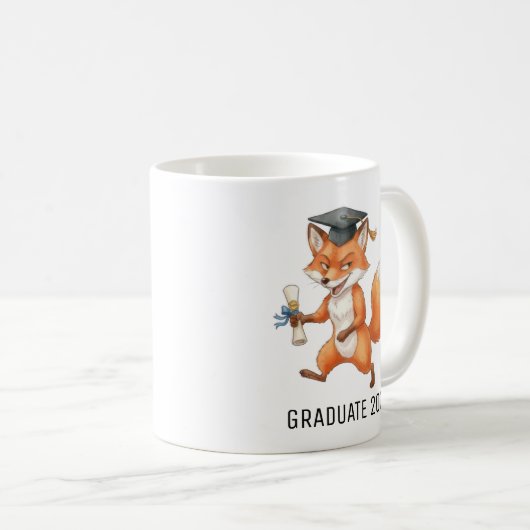 Mug Fox Graduation Personalized (Devant droit)