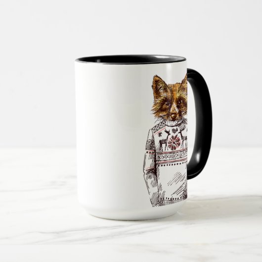 Mug Fox habillé rusé (Devant droit)