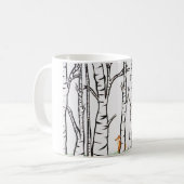 Mug Fox isolé dans des arbres de bouleau (Devant gauche)