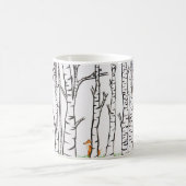 Mug Fox isolé dans des arbres de bouleau (Centre)