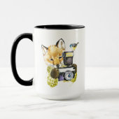 Mug Fox mignon d'aquarelle prenant des photos (Gauche)