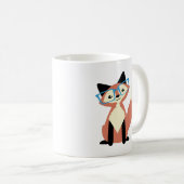 Mug Fox mignon en verre de hippie (Devant droit)
