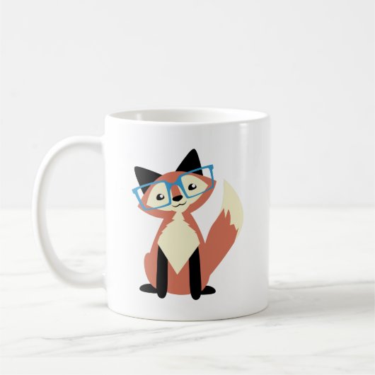 Mug Fox mignon en verre de hippie (Gauche)