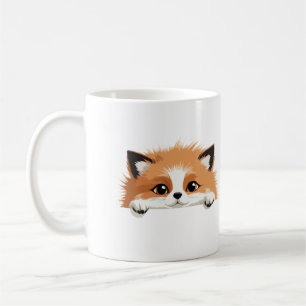 Mug Fox Peeking mignon adorable animal amusant dessin 