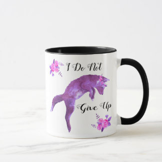 Mug Fox pourpre et roses roses je n'abandonne pas la