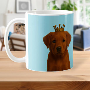 Mug Fox Red Labrador Chiot dans Gold Crown Cute