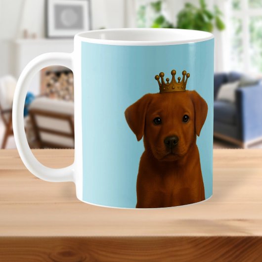 Mug Fox Red Labrador Chiot dans Gold Crown Cute