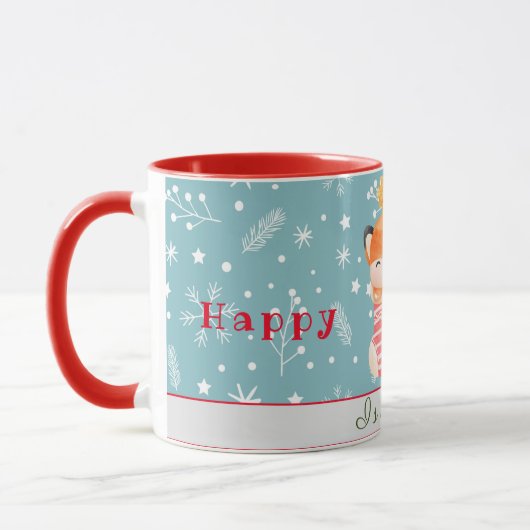 Mug Fox Vacances Personnaliser Texte et nom (Gauche)