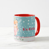 Mug Fox Vacances Personnaliser Texte et nom (Devant droit)