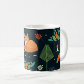 Mug Foxes Arbres Feuilles Dark Arrière - plan (Devant droit)
