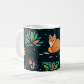 Mug Foxes Arbres Feuilles Dark Arrière - plan (Devant gauche)