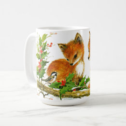 Mug Foxes de Noël Mignonnes vacances de campagne
