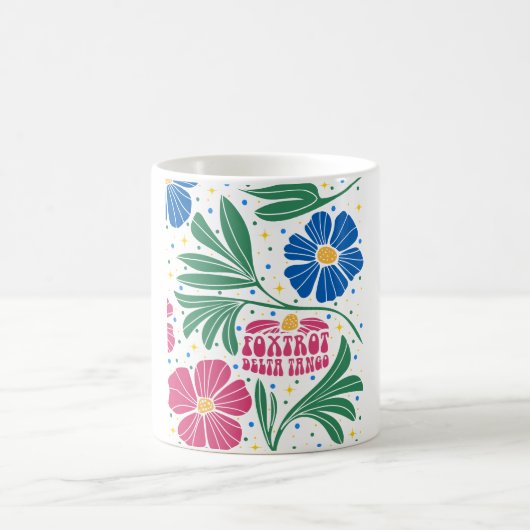 Mug Foxtrot Delta Tango Flower Boho (Centre)