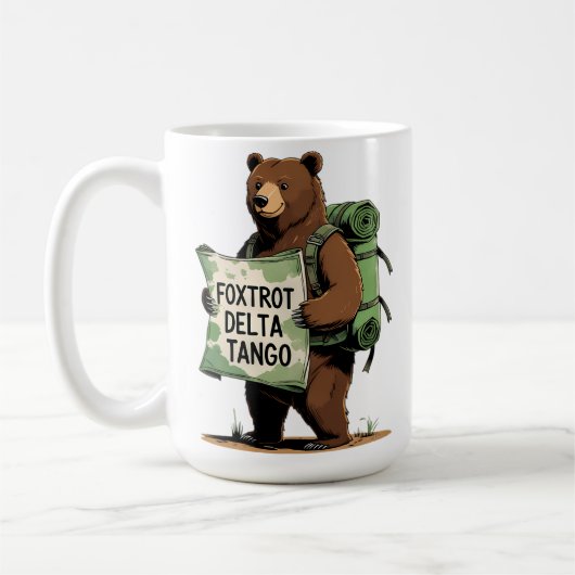 Mug Foxtrots Deltas Tango Résistent Ours Drôle Fdt Nat (Gauche)