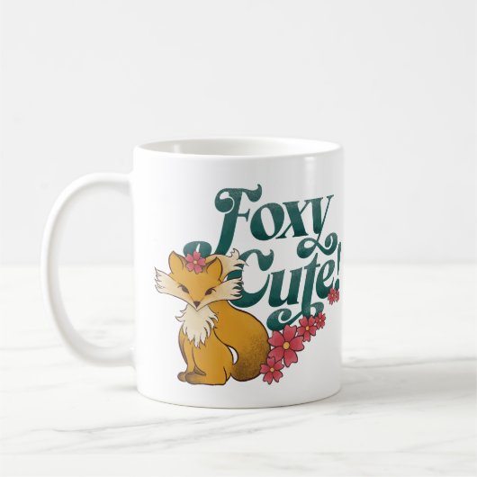 Mug Foxy Cute avec Fleurs (Gauche)