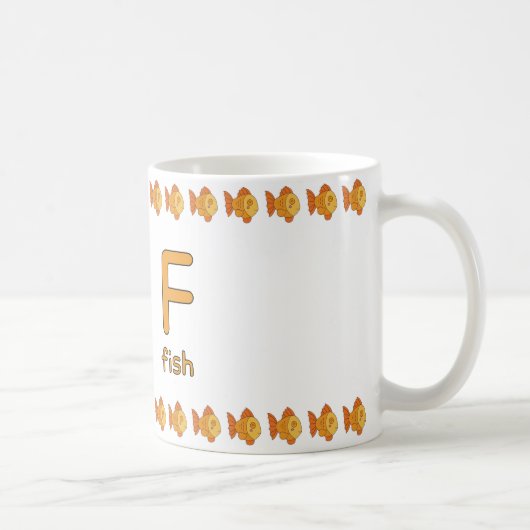 Mug FpourPoisson–ConceptionDeTasseAlphabetAmusant (Droite)