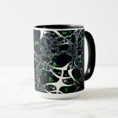 Mug Fracale blanche imparfaite sur l'espace noir, tric (Devant droit)