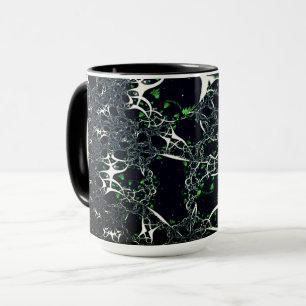 Mug Fracale blanche imparfaite sur l'espace noir, tric
