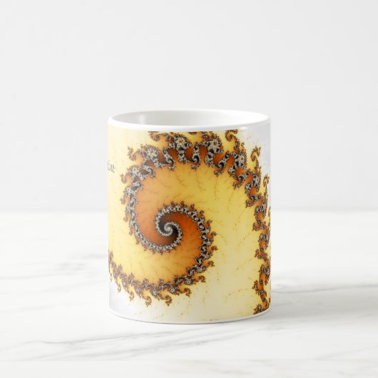 Mug Fractal gris orange moderne avec nom (Centre)