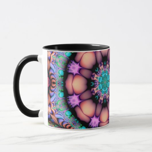 Mug Fractal Mandala Floral Psychedelic (Gauche)
