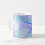 Mug Fractale abstraite bleue et verte (Devant gauche)