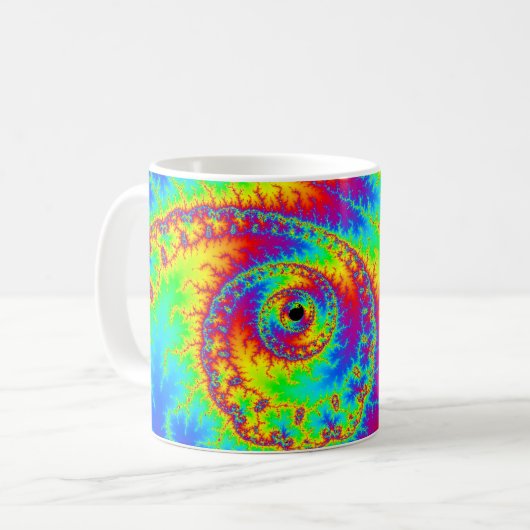 Mug Fractale arc-en-ciel colorée (Devant gauche)