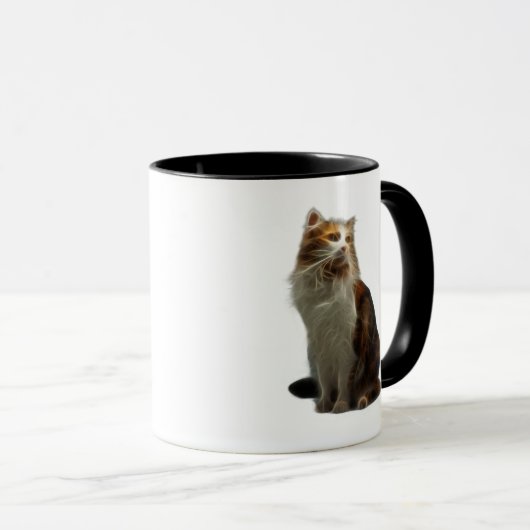 Mug Fractale de chat de calicot (Devant droit)