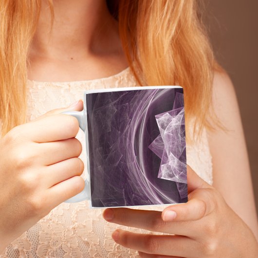 Mug Fractale d'étoile violet foncé monogrammée