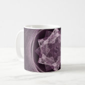 Mug Fractale d'étoile violet foncé monogrammée (Devant gauche)